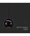 V-Tac LED Lampe - Schöne Deckenlampe, Ø12, schwarz, inkl. Aufhängung