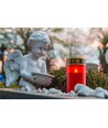 LED Grablicht - Rot, 12 cm hoch, IP44 für den Außenbereich, batteriebetrieben