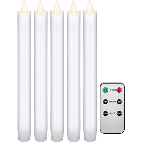5er-Pack weiße LED-Kerzen inkl. Fernbedienung - Batterie