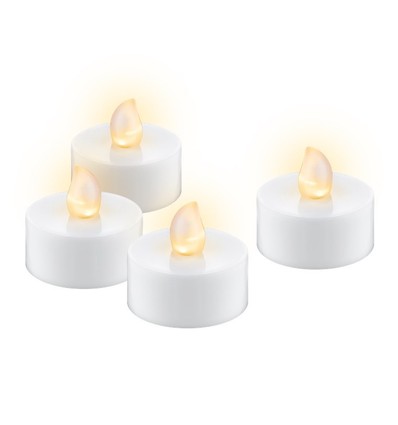 4er-Set LED-Teelichter mit Timer - Batterie, Timerfunktion