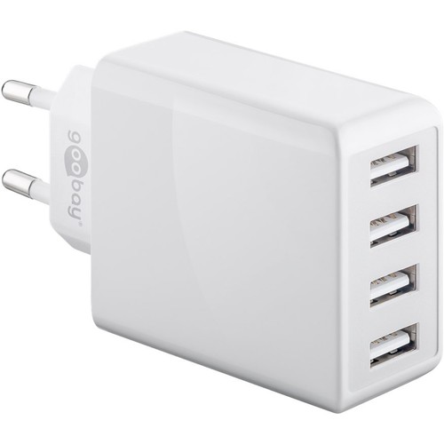 Goobay 30W USB-Ladegerät, 4 Ports - USB-A, Weiß