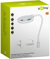 LED-Lupenlampe mit Schwanenhals 6W - Weiß, Tischlampe, Klemme und Fuß