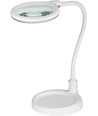LED-Lupenlampe mit Schwanenhals 6W - Weiß, Tischlampe, Klemme und Fuß