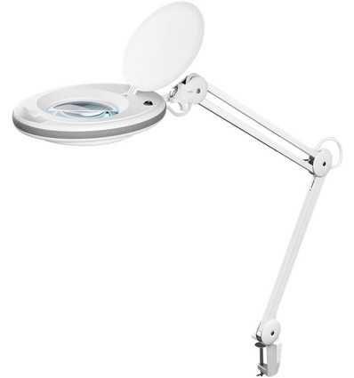 LED Lupenlampe mit Klemme 8W - Weiß
