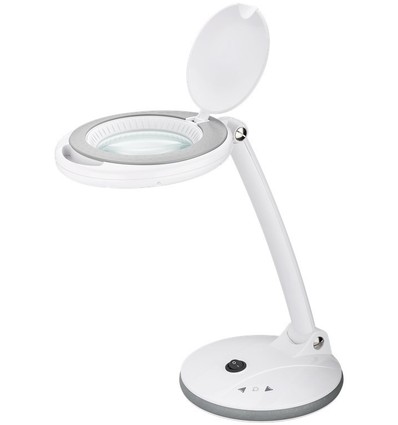 LED Lupenlampe 6W - Weiß, Tischlampe