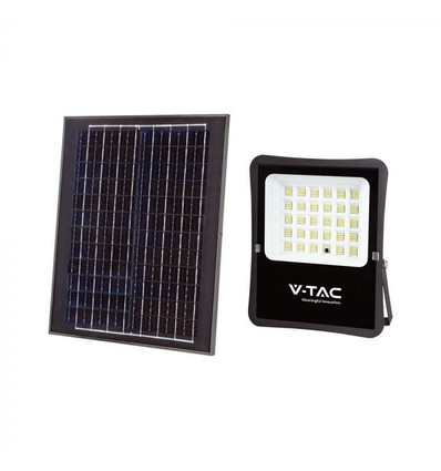 20W Solar LED-Flutlicht - IP65, Schwarz, inkl. Solarpanel, Fernbedienung