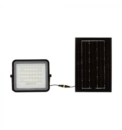 6W Solar-Flutlicht LED - IP65, Schwarz, inkl. Solarpanel, Fernbedienung, eingebauter Akku