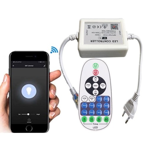 230V WiFi Smart Home Dimmer - Inkl. Endkappe, für 230V (Typ X-2), Speicherfunktion, max. 50 m