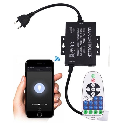 230V WiFi Smart Home Dimmer - Inkl. Endkappe, für 230V (Typ X-2), Speicherfunktion, max. 80 m