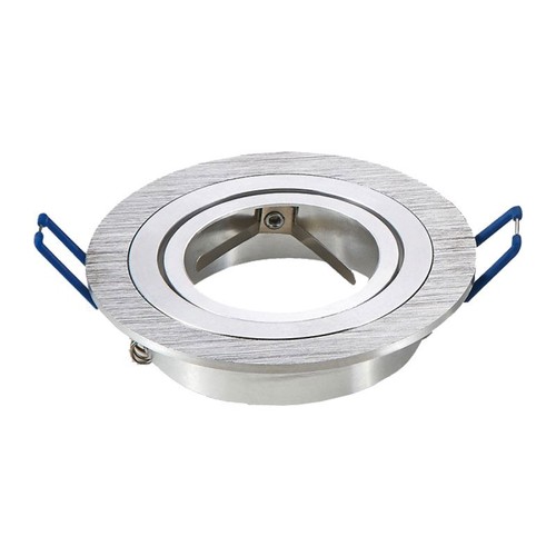 MR16 oder GU10 Downlight-Set - Ohne Leuchtmittel, gebürstetes Aluminium, Lochausschnitt: Ø7,5 cm, Maße: Ø9,1 cm