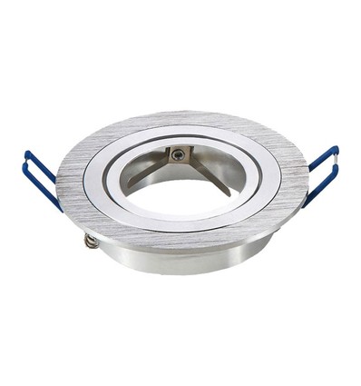 MR16 oder GU10 Downlight-Set - Ohne Leuchtmittel, gebürstetes Aluminium, Lochausschnitt: Ø7,5 cm, Maße: Ø9,1 cm