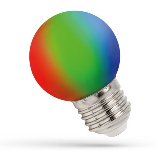 E27 1W RGB LED Tropfenlampe - G45, 260 Grad, Farbwechsel, Dekorationslampe