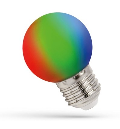 E27 1W RGB LED Tropfenlampe - G45, 260 Grad, Farbwechsel, Dekorationslampe
