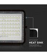 15W Solar-Flutlicht LED - IP65, Schwarz, inkl. Solarpanel, Fernbedienung, eingebauter Akku
