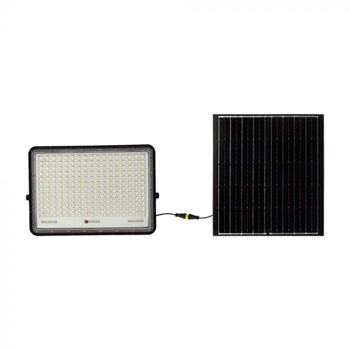 30W Solar LED-Flutlicht - IP65, Schwarz, inkl. Solarpanel, Fernbedienung, integrierter Akku
