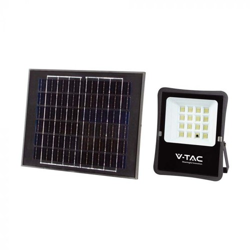 12W Solar LED-Flutlicht - IP65, Schwarz, inkl. Solarpanel, Fernbedienung
