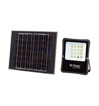12W Solar LED-Flutlicht - IP65, Schwarz, inkl. Solarpanel, Fernbedienung