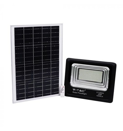 50W Solar LED-Flutlicht - IP65, Schwarz, Arbeitsleuchte, inkl. Solarpanel, Fernbedienung