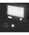 10W LED Solarstrahler - IP65, Schwarz, inkl. Solarpanel, Sensor