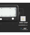 10W LED Solarstrahler - IP65, Schwarz, inkl. Solarpanel, Sensor