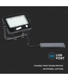 10W LED Solarstrahler - IP65, Schwarz, inkl. Solarpanel, Sensor