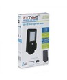 V-Tac 15W LED-Solargassenlampe - Schwarz, inkl. Solarpanel, Sensor, IP65