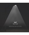 V-Tac 15W LED-Solargassenlampe - Schwarz, inkl. Solarpanel, Sensor, IP65