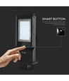 V-Tac 15W LED-Solargassenlampe - Schwarz, inkl. Solarpanel, Sensor, IP65