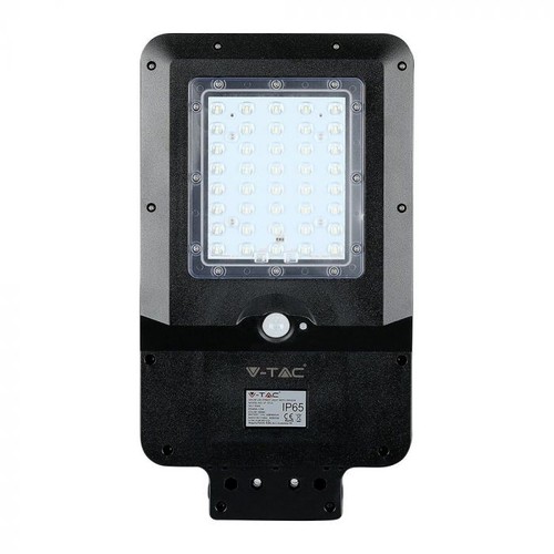 V-Tac 15W LED-Solargassenlampe - Schwarz, inkl. Solarpanel, Sensor, IP65