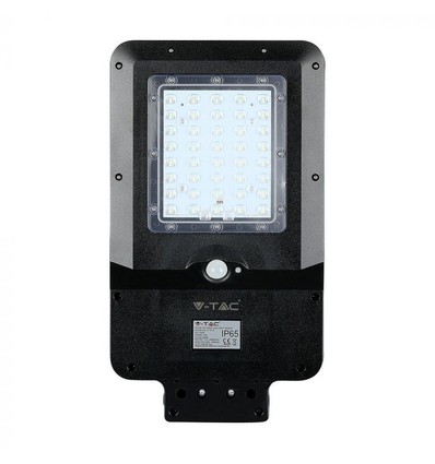V-Tac 15W LED-Solargassenlampe - Schwarz, inkl. Solarpanel, Sensor, IP65