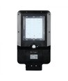 V-Tac 15W LED-Solargassenlampe - Schwarz, inkl. Solarpanel, Sensor, IP65