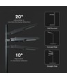 V-Tac 40W LED-Solargassenlampe - Schwarz, inkl. Solarpanel, Fernbedienung, Sensor, IP65
