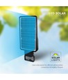 V-Tac 40W LED-Solargassenlampe - Schwarz, inkl. Solarpanel, Fernbedienung, Sensor, IP65