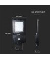 V-Tac 40W LED-Solargassenlampe - Schwarz, inkl. Solarpanel, Fernbedienung, Sensor, IP65