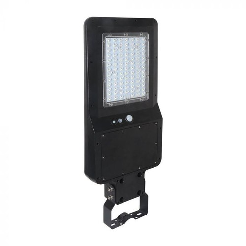 V-Tac 40W LED-Solargassenlampe - Schwarz, inkl. Solarpanel, Fernbedienung, Sensor, IP65