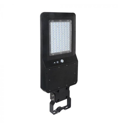 V-Tac 40W LED-Solargassenlampe - Schwarz, inkl. Solarpanel, Fernbedienung, Sensor, IP65