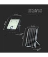 30W Solar LED-Fluter - IP65, Schwarz, inkl. Solarpanel, Fernbedienung, eingebauter Akku