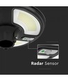 V-Tac 7,5W Solarlampe LED für den Garten - Schwarz, Ø42 cm, Solarpanel, Sensor, IP65