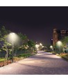 V-Tac 7,5W Solarlampe LED für den Garten - Schwarz, Ø42 cm, Solarpanel, Sensor, IP65