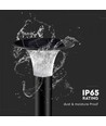 V-Tac 15W LED Solar-Gartenlampe - Schwarz, Ø25,7 cm, Solar, Sensor, IP65