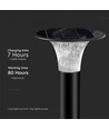 V-Tac 15W LED Solar-Gartenlampe - Schwarz, Ø25,7 cm, Solar, Sensor, IP65