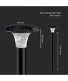 V-Tac 15W LED Solar-Gartenlampe - Schwarz, Ø25,7 cm, Solar, Sensor, IP65