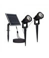 V-Tac 2x1,2W Solarlampen LED - Schwarz, mit Erdspieß, IP65