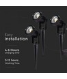 V-Tac 3x1,2W Solarlampen LED - Schwarz, mit Erdspieß, IP65