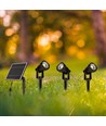 V-Tac 3x1,2W Solarlampen LED - Schwarz, mit Erdspieß, IP65