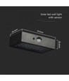 3W Solar-Wandleuchte LED - IP65, schwarz, Sensor