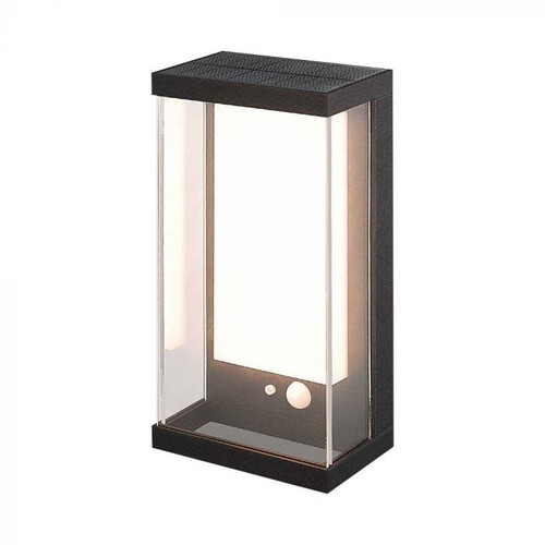 1W Solar-Wandleuchte LED - IP54, schwarz, Sensor