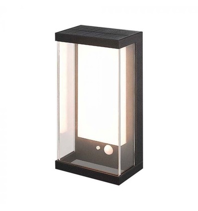 1W Solar-Wandleuchte LED - IP54, schwarz, Sensor