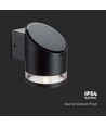 1W LED Wandleuchte - IP54, rund, schwarz, Solar