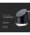 1W LED Wandleuchte - IP54, rund, schwarz, Solar